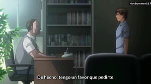 In this hentai, a milf with big tits and ass gets involved in ntr sex with a big cock brunette