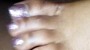 Toes and a dick in footjob action