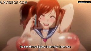 In this hentai, a milf with big tits and ass gets involved in ntr sex with a big cock brunette