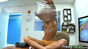 Amia miley gets cum on face in facial