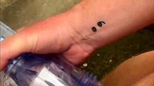 Intense Fleshlight Toy Action Indoors and Outdoors with Shaved Cock!