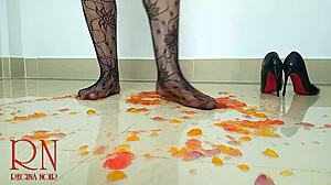 Behind The Scenes: Brunette Maid In Humiliation Party