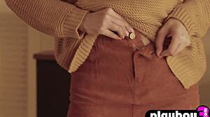 Natural Teen Gianna Dior Strips in Stockings for Playboy