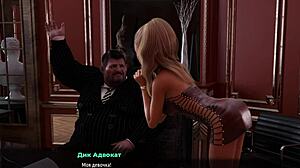 Does the girl lick the secretary's ass in this hentai game?