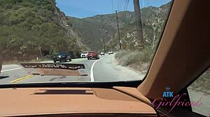 riley star is riding in the car, ready to play 😏