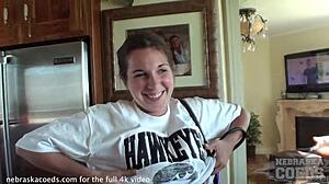 I was so nervous, but this hot iowa girl got naked and masturbated for the first time on camera, it was crazy!