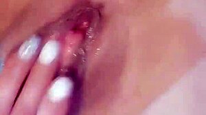 Latina solo babe masturbates in public, flaunting big clit, tasty pussy, and rich tits with cum on ass 😍🍑