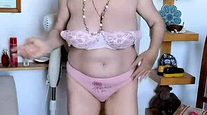 Conversational yo, check hot granny mariaold flaunting huge natural tits with that red toy!