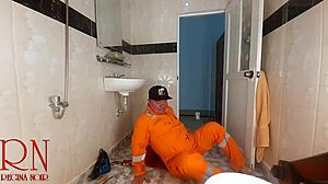 housewife teases plumber without panties