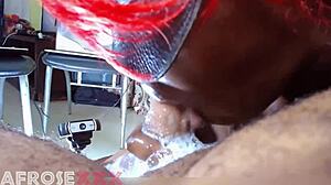 Very sloppy head monster pleasing a lucky man