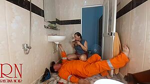 housewife teases plumber without panties
