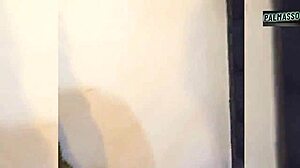 Latina babe sucks stranger's cock then gets hairy pussy fucked in all positions