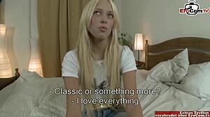 Skinny Blonde With Tiny Tits Gets Creampie At Casting