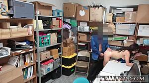 Brunette teen in glasses caught in hd felony theft