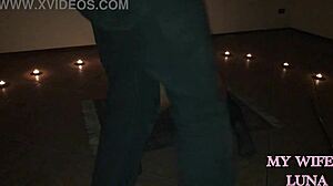 Slut gets her ass screwed in empty house on halloween.