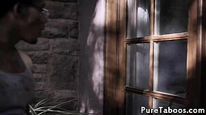 Young Beauty Boldly Sucks Gardener's Massive Black Cock!