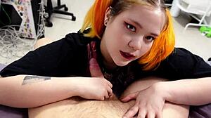 Redhead Cutie Gives Intense BLOWJOB