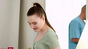 Baby Bamby gets creampied in the parlor after enticing him