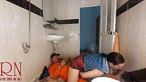 housewife teases plumber without panties