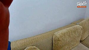 Shared Wife in Threesome Double Blowjob with Condom