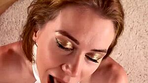 Horny beauty moans from huge facial in morning POV!