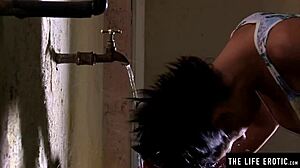 i watch athletic brunette masturbate in gym