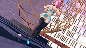 pink cat in lingerie, showing off huge tits 😍