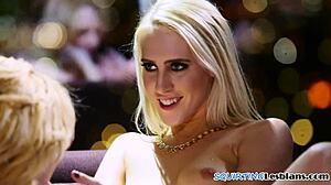 glamorous dyke licks cunt in sapphic couple