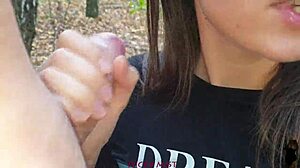 Brunette Stepsister Swallows Big Cock Cumshot in POV Blowjob