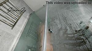 Fluffy pussy enjoys shower time