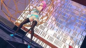 pink cat in lingerie, showing off huge tits 😍