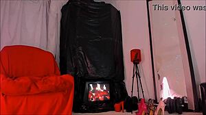 Curvy maid, wanna tease in satin panties while cleaning up?