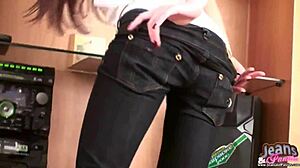 Tiny Teen 18+ Missy Slipping Out Of Her Skinny Jeans Seductively
