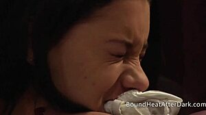 Tied Lesbian Slave Whipped Hard