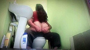Fast Fucking in Bathroom with Wife’s Friend Outside!