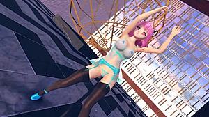 pink cat in lingerie, showing off huge tits 😍