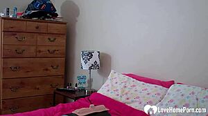 Sexy solo brunette rides her top sex machine for intense orgasm