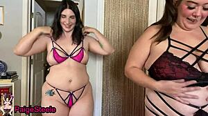 Brunette amateur remi tries on lingerie showcasing big natural tits