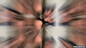 hot latina amateur gets fucked by two bbc in laundry room