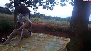 blonde getting fucked in public on the road, watch full