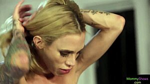 In this story, the tattooed MILF dominates her stepdaughter orally