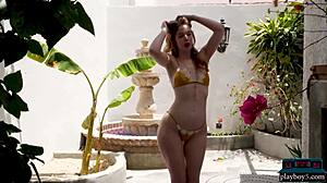 big butt redhead milf erna ohara strips and shows pussy