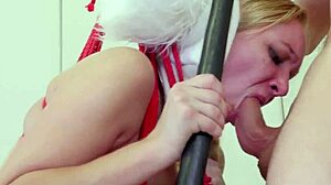 Blonde Teen 18+ Bound in Snow for Rough Anal and Ass to Mouth Action