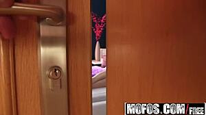 Gorgeous Brunette Rides Voyeur in Perverted Patrol Scene