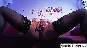 brunette babe penetrates her pussy and ass on valentine's day