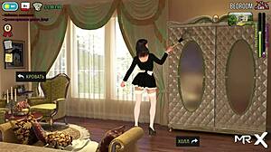 Fashion business episode in the fitness room with athletic action