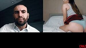 Dad Punishes Stepdaughter By Making Her Spank Her Own Ass Hard