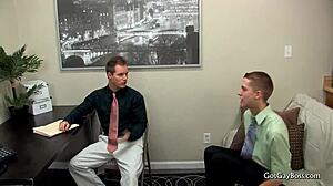 Dylan Chambers engages in anal fucking and oral sucking with gay boys at work