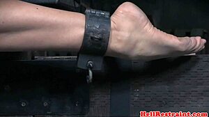 Tied-up sub TOYED and CANED hard by ruthless maledom master!