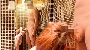 Teen practices tight pussy for group threesome with monster cock